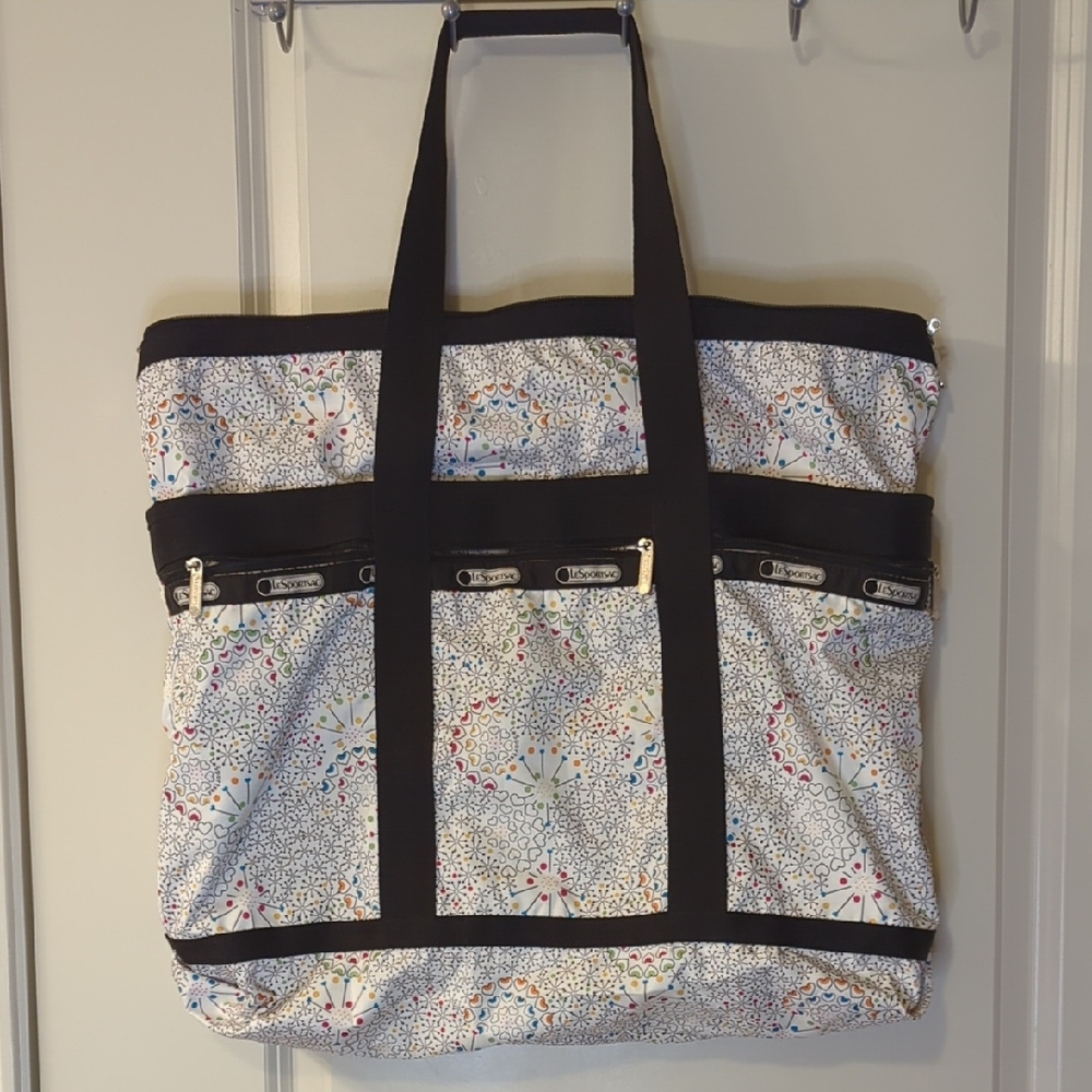 LeSportsac Multicolor Floral Tote with Black Accents